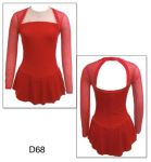 Del Arbour Skating Dress D68 RED Velvet Ladies 4-6