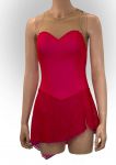Brad Griffies Skating Dress 412 RED over CERISE Adult LARGE