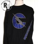 CARROLL Chargers BLACK Long Sleeve T Shirt with rhinestones