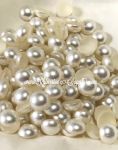 9mm or 42ss Low Dome Flatback PEARL - WHITE CREAM