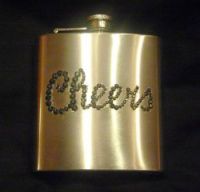 Flask with CHEERS Rhinestone Design