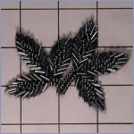 Gunmetal Leaf Beaded Applique - Single - 3" x 2"