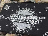Biker Bling Bandana for the Harley Ladies - Black with larger Silver Glitter Shield