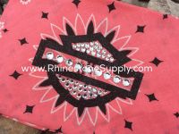 Biker Bling Bandana for the Harley Ladies - Strawberry Pink with glitter shield