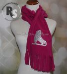 Fleece scarf with GLITTER ICE SKATE Design