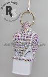 WHISTLE - PEARL White with CRYSTAL AB Rhinestones & Lanyard